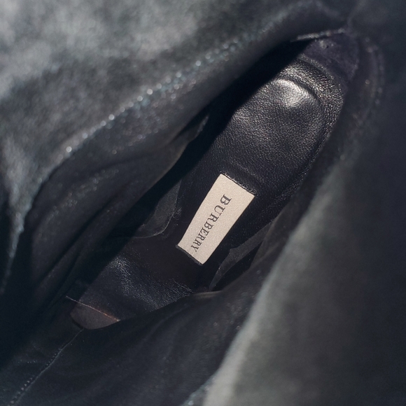 Burberry fringe suede peep-toe booties ankle boot size 36.5 US 6.5 - Picture 10 of 13